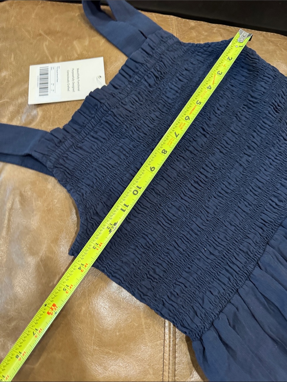 Everlane Navy Blue Smocked Maxi Dress - Picture 3 of 8